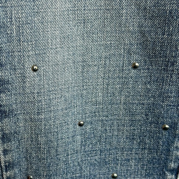 Pistola Straight Leg Jeans Silver Metal Beaded Embellishment Distressed size 27 - Picture 5 of 6
